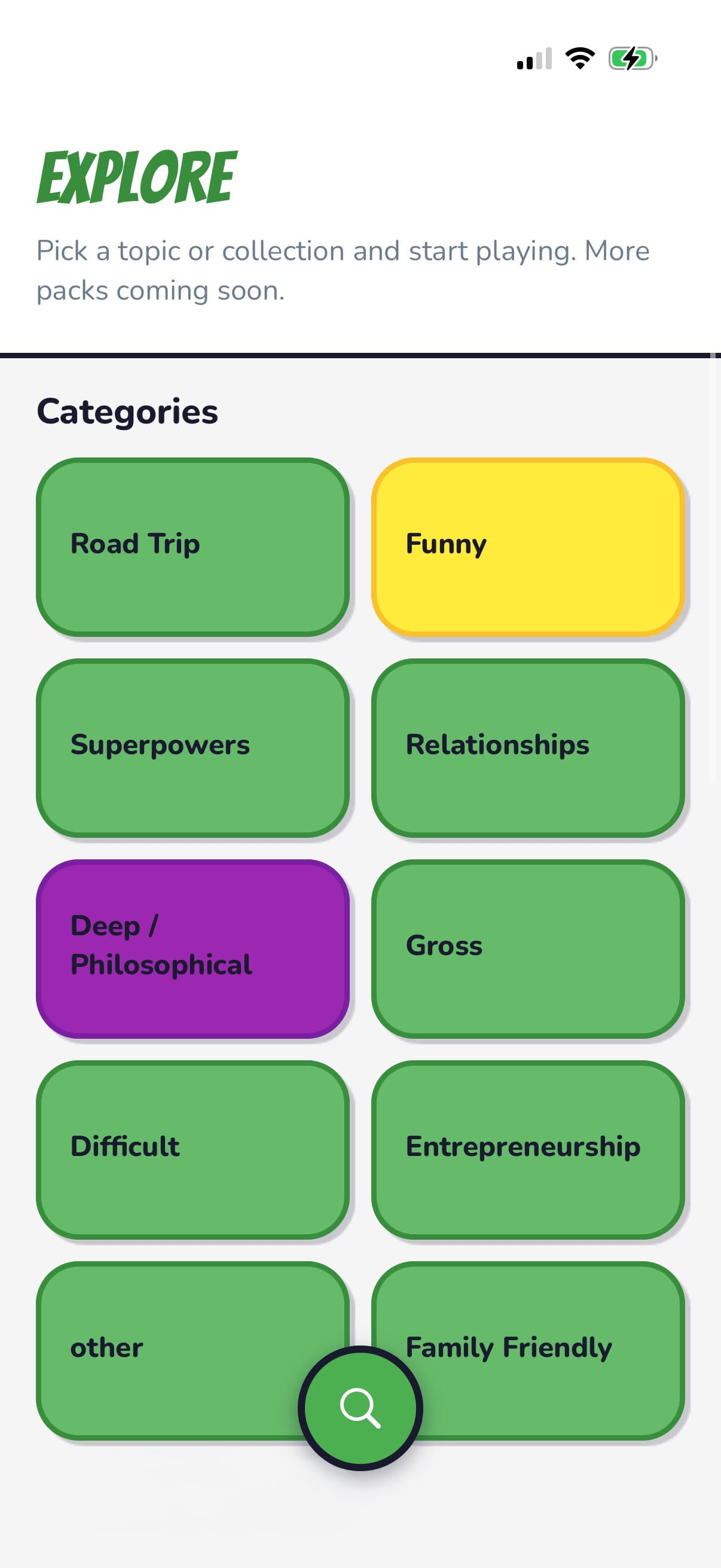 Pickle Picker app screenshot - Question screen